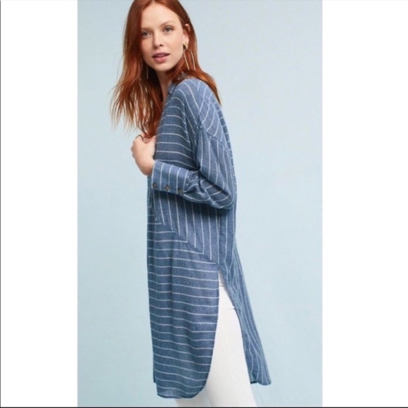 Anthropologie Akemi + Kim Strada Striped Shimmer Tunic - NWOT - Picture 2 of 9